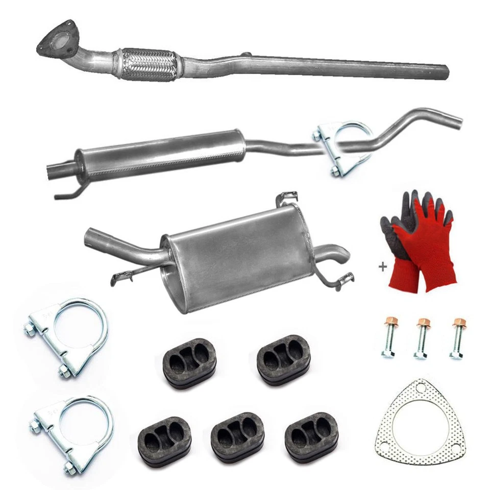 Auspuff Komplett für Opel Corsa C 1.0 12V Fliessheck bis 12/2009 + Montagesatz