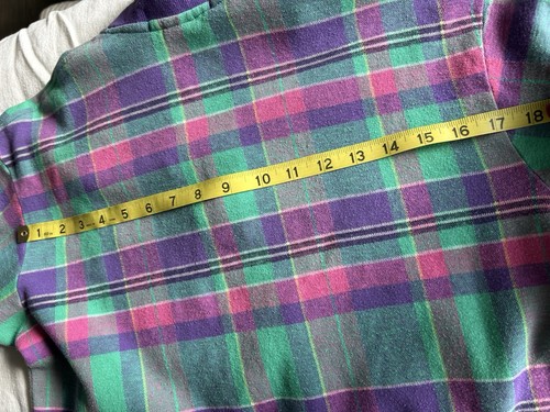 Polo by Ralph Lauren Mens M Vintage 90’s Polo Shirt Pastel Purple Green Plaid - Afbeelding 11 van 11