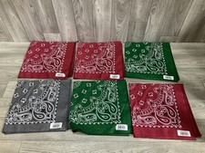 Hav-A-Hank Red Paisley Bandanas Lot of 6 - 21x21" 100 Cotton New With Tags