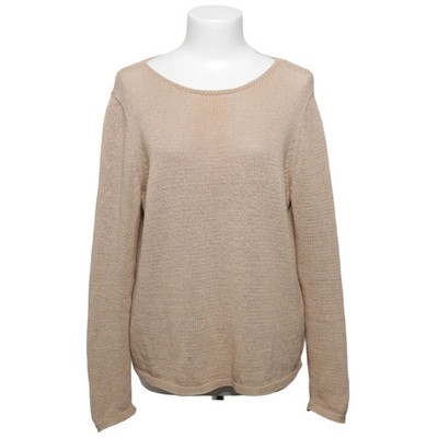 VILA, Strickpullover, Größe: M, Beige, Baumwolle, Einfarbig, Feinstrick #JYc