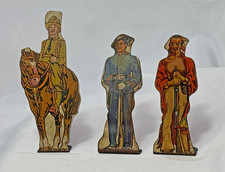 Vtg Marx Litho Flat Tin Figures 5 US Calvary 10 Italian Solider 20 USA Made
