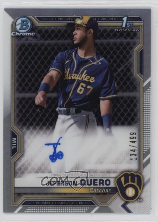 2021 Bowman Chrome Prospect Auto Refractor 134/499 Jeferson Quero #CPA-JQ