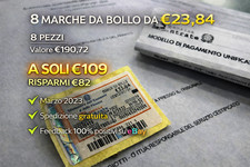 Marche da Bollo €23,84 – 8 Pezzi – Risparmi €82 – Uso Legale