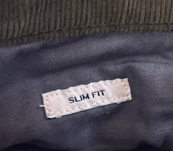 Pantalones de pana Jos A Bank 1906 para hombre ajustados verde oliva talla 36x32 frente plano Foto 4 de 4