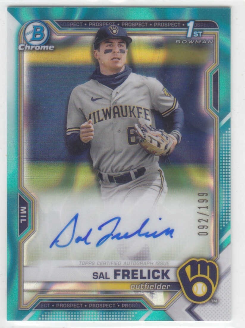2021 Bowman Chrome 1st SAL FRELICK RC AUTO /199 AQUA LAVA AUTOGRAPH BREWERS