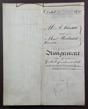 1874 Keeson of Eagle Court Holborn to Harland & Rushton Vellum Indenture