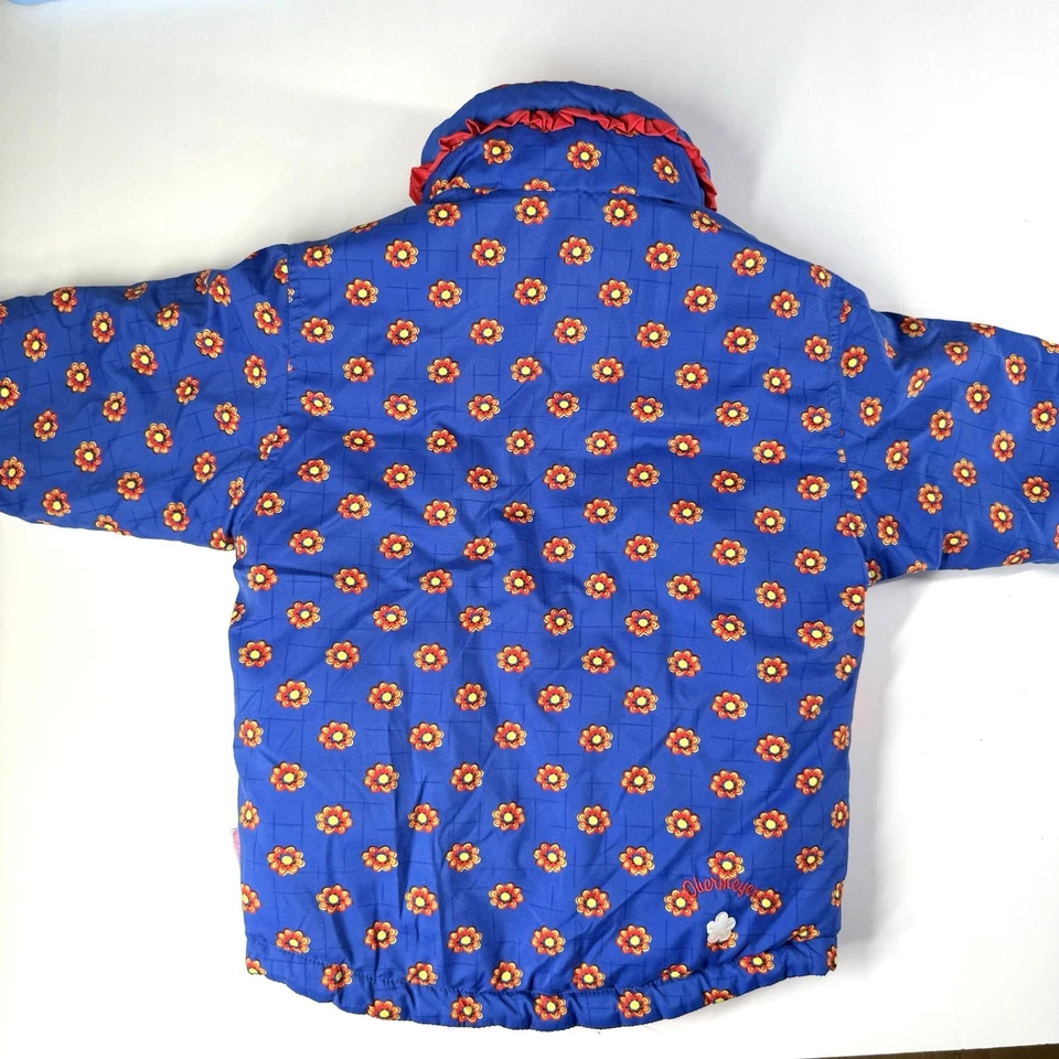 Chaqueta Abrigo Esquí OBERMEYER Vintage “I Grow” Talla 5 Rojo Azul Floral Corazón Foto 3 de 4