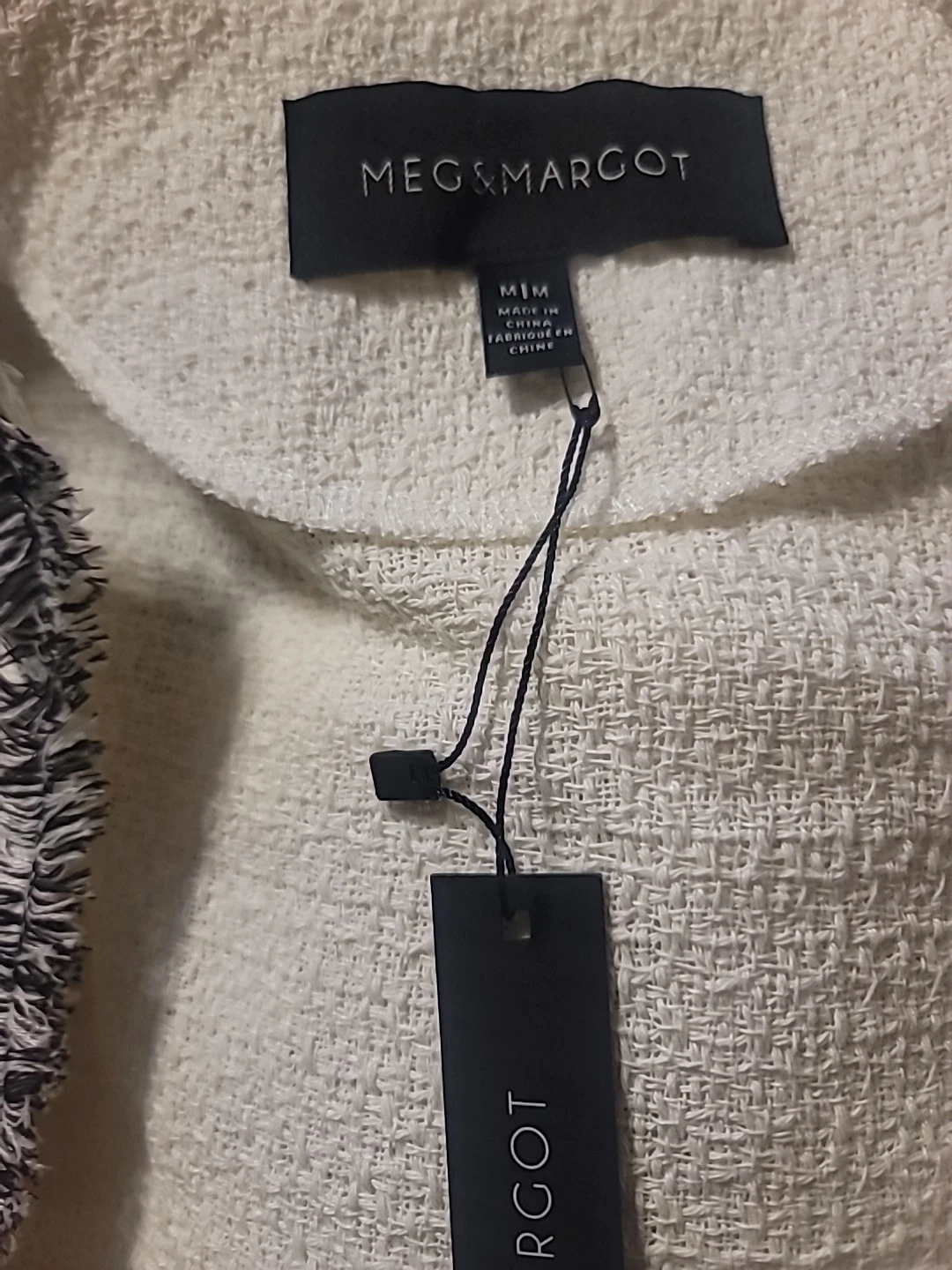 CHANEL Giacca donna Meg & Margot taglia media nera bianca tweed elegante sofisticata