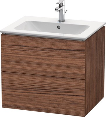 Duravit L-Cube Two Drawer Wall-Mount Vanity Unit Walnut Dark