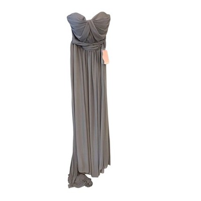 Birdy Grey Chicky Chiffon Bridesmaid Dress Long Flowy Silver NWT Size S