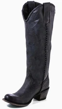PLAIN JANE DISTRESSED BLACK WESTERN BOOT Women’s 7.5
