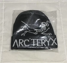 NWT Arc'teryx Bird Word Toque Beanie Hat Black Void 100% Wool Winter Ski Cap