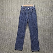 Levi's 501 Jeans Womens 24 Circular Sustainable Dark Wash Button Fly 12501 Big E