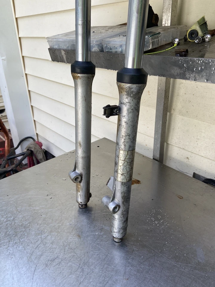 83 Yamaha YZ80 Complete Front Suspension Front Forks Triple Tree - Image 2 of 4