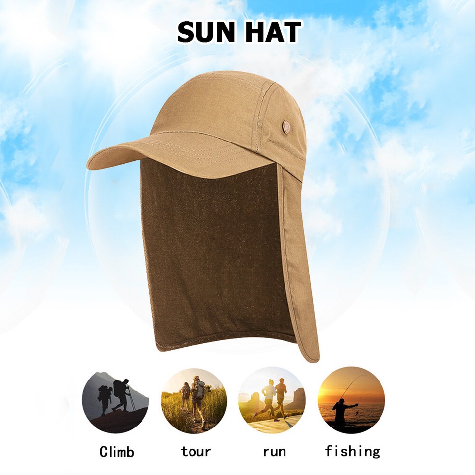Unisex Fishing Hat Sun Visor Cap Sun Protection with Ear Neck Flap
