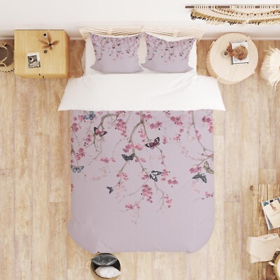3D Butterfly Flower A1009 Bed Pillowcases Quilt Duvet Cover Set Queen King Amy