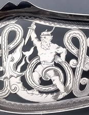 Drachen Fischvorleger Wikinger Fisch Heber 830er Silber Dänemark 1900 Larp (103)