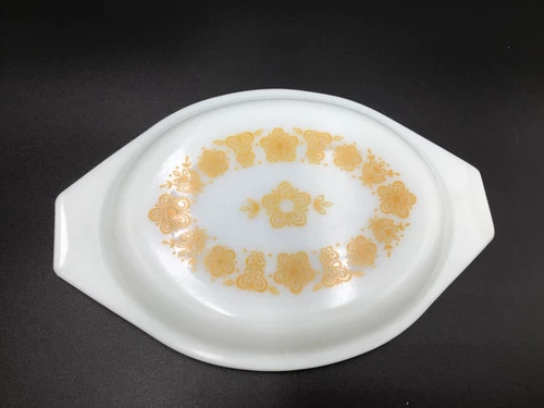 Pyrex Gold Butterfly  #943 C 1.5 Qt. Oval Casserole Lid Only Replacement