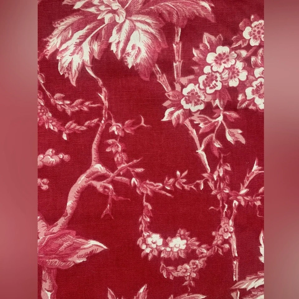 1 blusa cenefa a medida Martha Stewart French Toile roja blanca floral 18X84 Foto 2 de 4