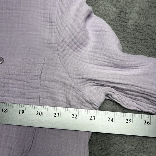 Social Standard Sanctuary Women's Crinkle Gauze Button-Down Shirt Lavender XXL - Picture 9 of 10