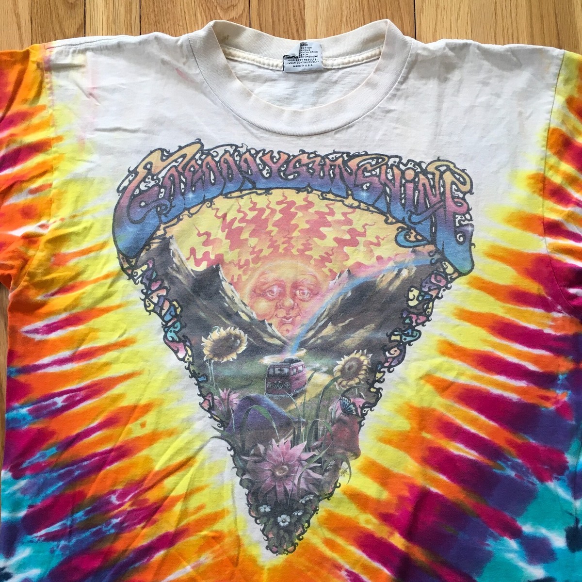 VTG 90s Eye Dye Tie Dye T-Shirt Good Day Sunshine Sun Moon VTG 90s Eye Dye Tie Dye T-Shirt Good Day Sunshine Sun Moon