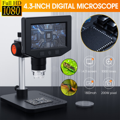 Digital Microscope Coin Microscope 4.3 Inch IPS Screen 50-1000X Magnification US
