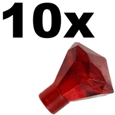 NEW LEGO - Rocks - Jewel 1x1 24 Facet Transparent Red x10 - 2995 7033 75935 Ruby