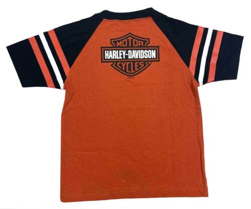 Harley-Davidson Big Boys' Knit Sports Raglan Short Sleeve Tee - Vintage Orange - Picture 2 of 2
