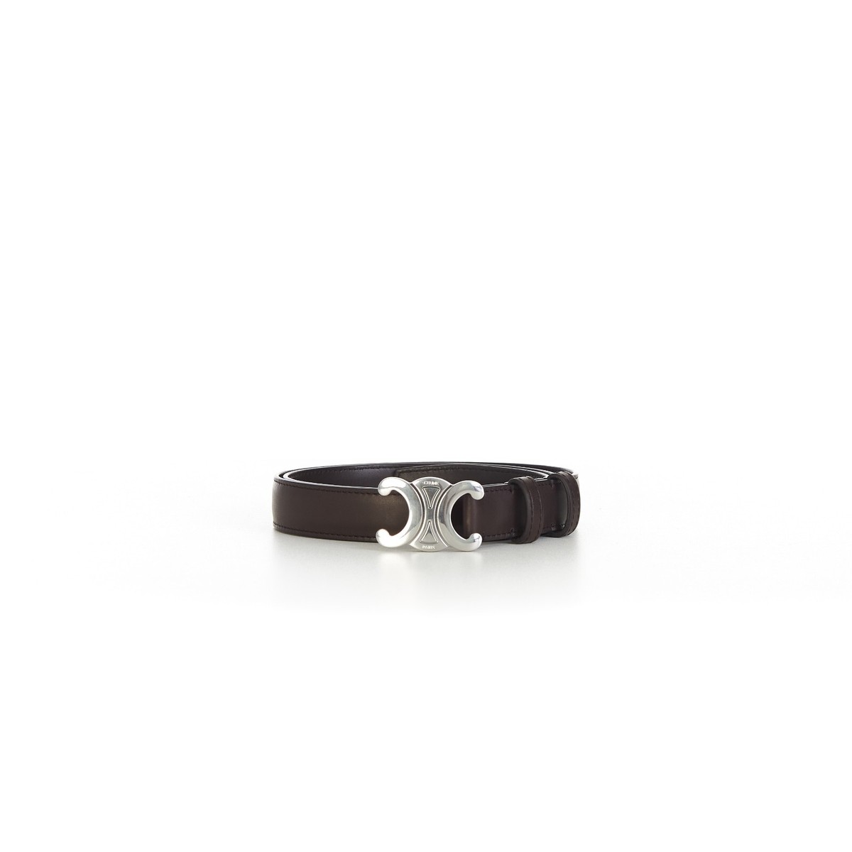 CELINE 690$ Belt - Silver Triomphe Buckle, Natural Calfskin