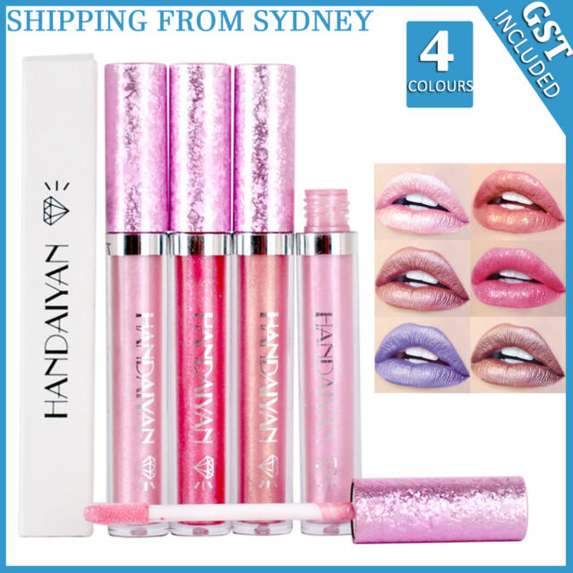 1/4 Metallic Lipstick Liquid Glitter Shiny Lip Long Lasting Gloss Makeup Lipstic