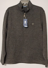 Izod Thermasoft Tech Sweater Mens M Black 1/4 Zip Long Sleeve Soft Easy Care NWT