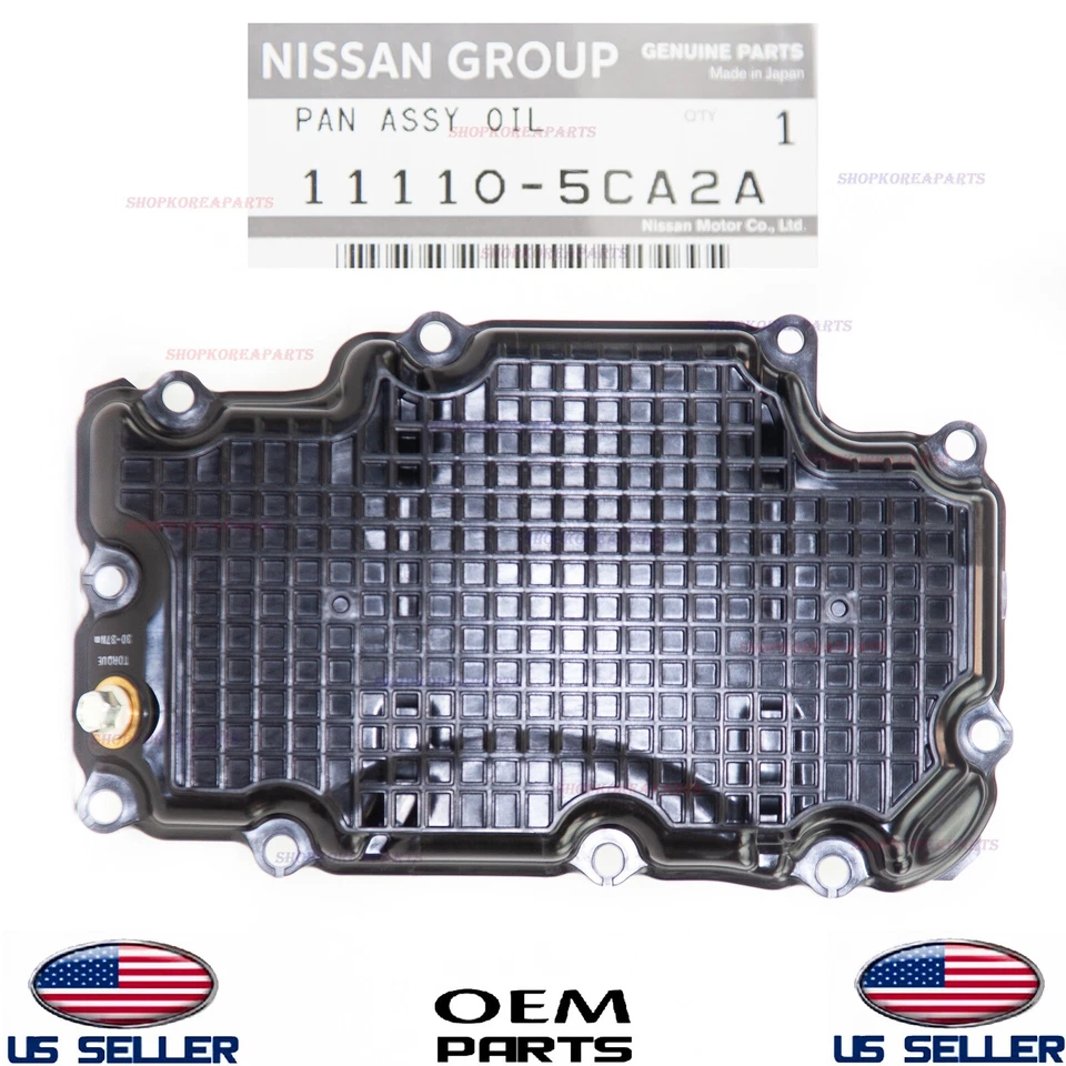 Cacerola de aceite de motor genuina inferior con junta OEM INFINITI Q50 Q60 3,0 L solo tracción trasera sin AWD Foto 3 de 4