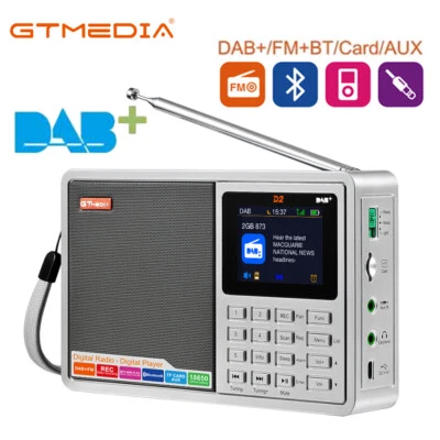 Tragbarer DAB+ FM Digitalradio Bluetooth Lautsprecher Radiowecker mit antenne - Bild 1 von 4