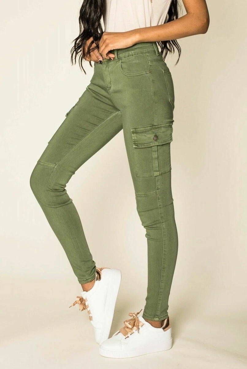 Selina Pantalones Cargo Mujer Caqui Verde