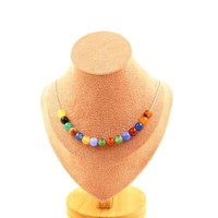 A Bijoux Collier 15 Perlen Achat Multicolor 8 Mm Kette