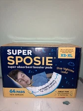 Super Sposie Booster Pads, Max Absorbency for Nighttime Diapers, Use White 
