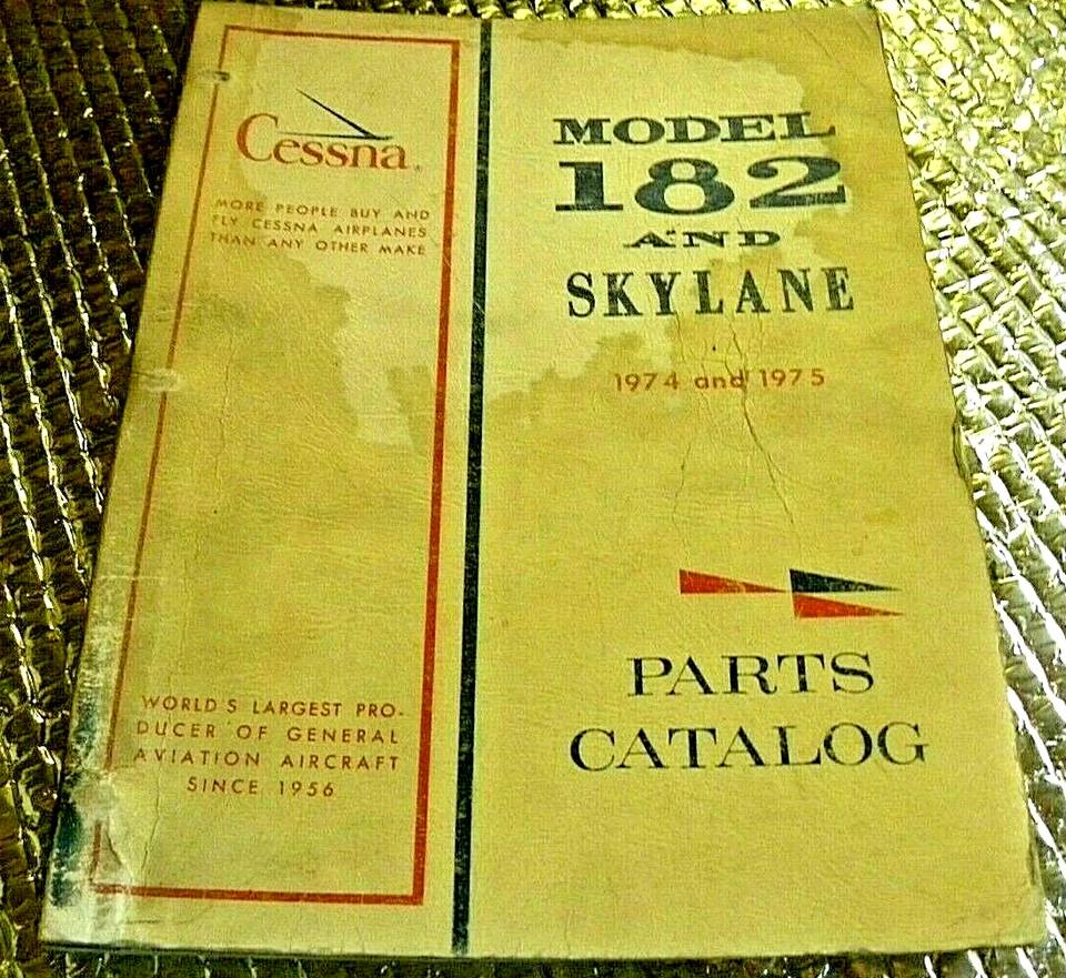Factory Cessna Aircraft parts catalog Manual Model 182 &amp; Skylane 74-75  | eBay