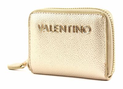 VALENTINO Divina Zip Around Wallet XS Geldbörse Oro Gold Neu