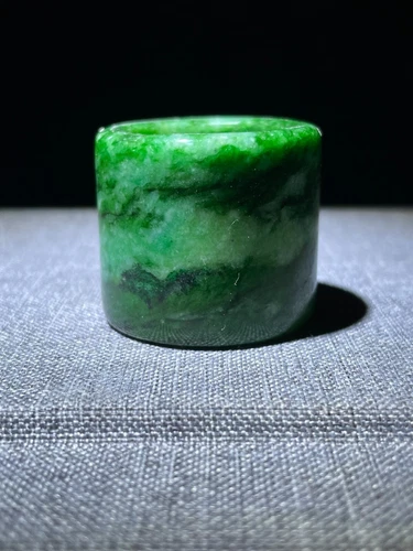 China collect natural old Green jade Ring Thumb ring natural Jade Ring 20-22MM - Picture 4 of 5