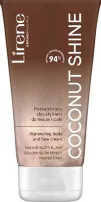 Lirene Coconut Shine Illuminating Cream Face & Body Highlighter Almond Oil 150ml