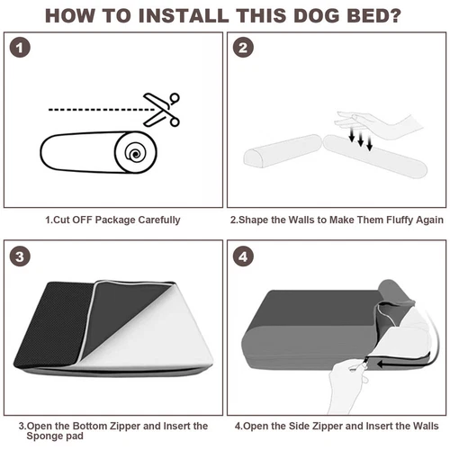 Removable Soft Dog Bed L Shaped Orthopedic Soft Memory Foam Pet Beds Couch Cover - Picture 27 of 29