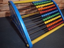 PlaySkool Wooden Abacus Vintage 100 Colored Beads Educational Learning Toy