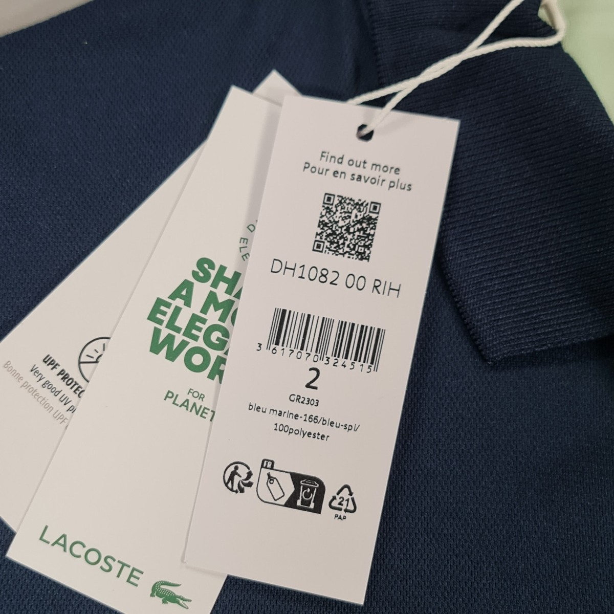 Lacoste Sport Mens Polo Shirt Blue XS Colour Block Ultra Dry