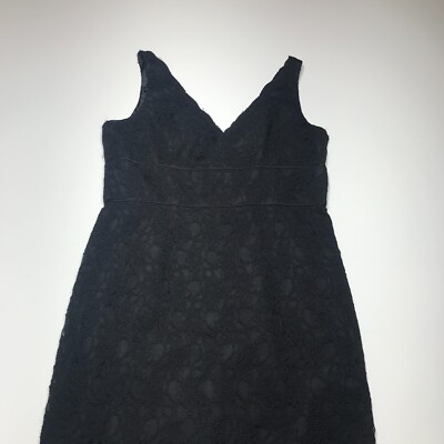 jones new york black lace dress Jones New York vintage size 8 black A-line sleeveless lace dress