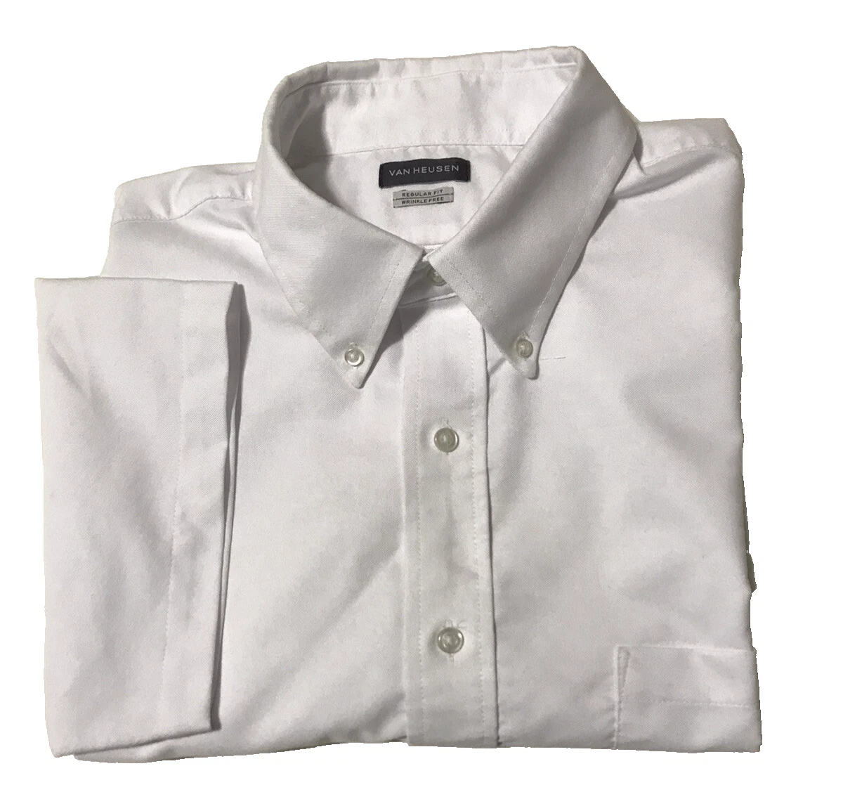VANS Camicia elegante Oxford bianca Van Heu taglia 17 regolare manica corta senza rughe