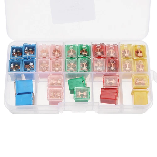 Car Mini Cartridge Fuse Set 32V 20A 30A 40A 50A 60A M Cartridge Car 30pcs - - Picture 3 of 3