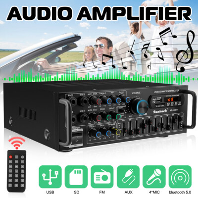 2000W Digital Power Amplifier bluetooth Stereo HiFi Audio USB SD FM Car Home