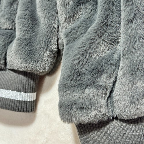 Bellivera Hoodie Pullover Jacket Fuzzy and Very Soft Gray Faux Fur Coat Womens L - Picture 8 of 21