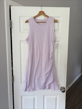 Nine West Sleeveless Ruched Side Midi Tank Dress Purple Lavender XL NWT orig $40