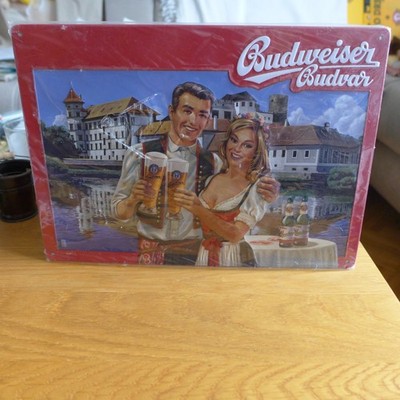 Blechschild Budweiser noch in der original Folie